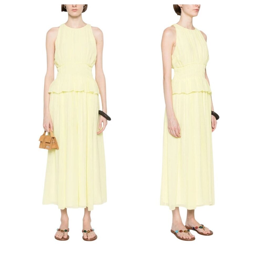 Ulla Johnson Adeline Silk midi dress, Citron, Yellow, Size 4, NWT